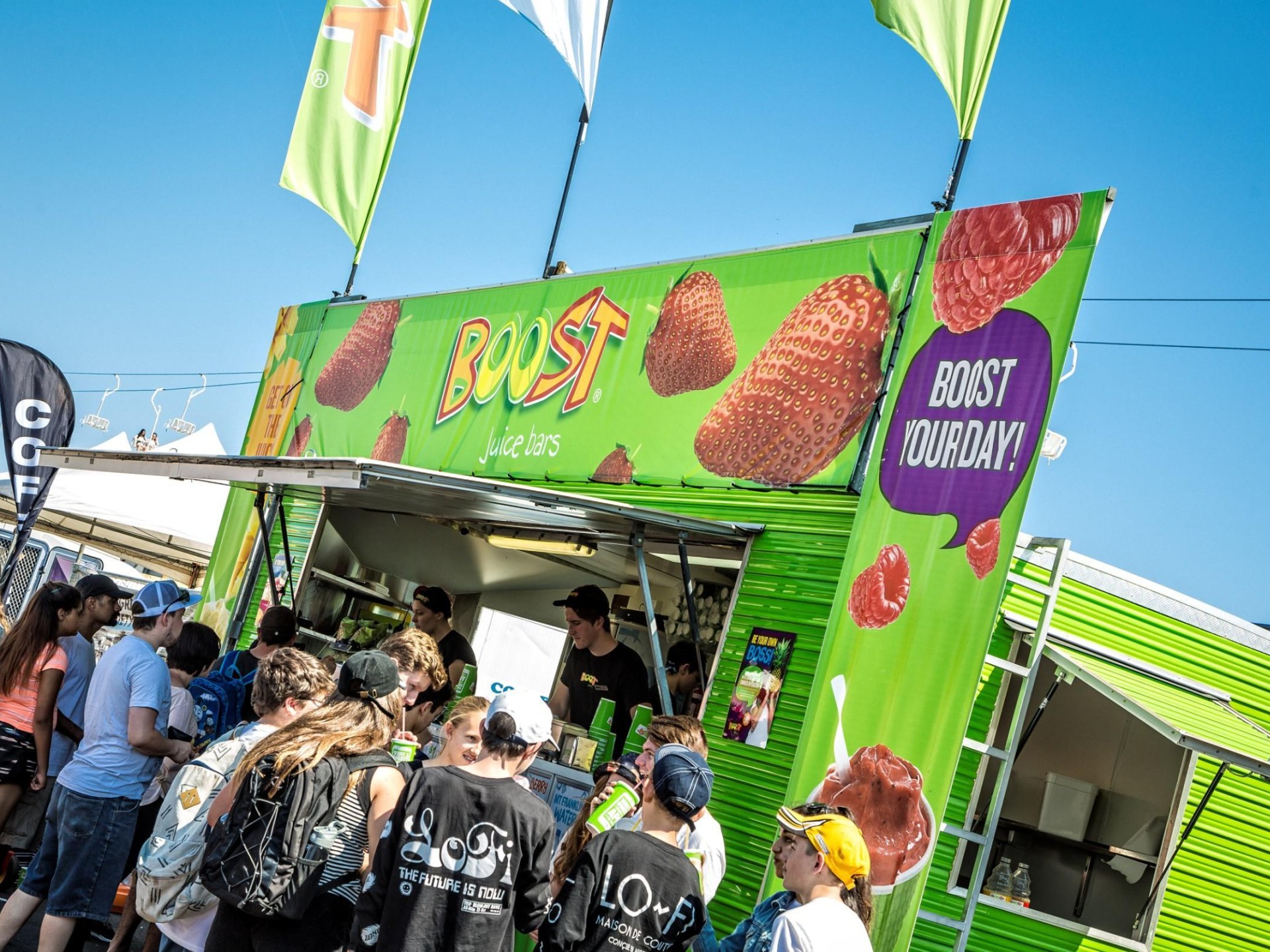 Own Two Mobile Boost Juice Vans  Perfect for Deni Ute Muster Fans!